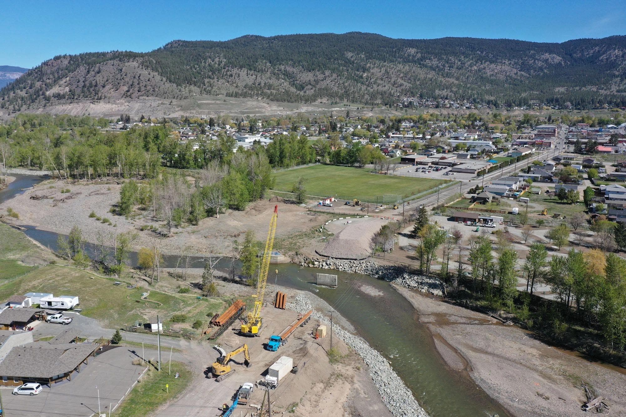 Aerials of damaged Middlesboro Bridge